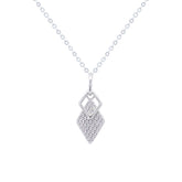 Asfour Crystal Chain Necklace With Decorative Rhombus Pendant In 925 Sterling Silver-ND0421